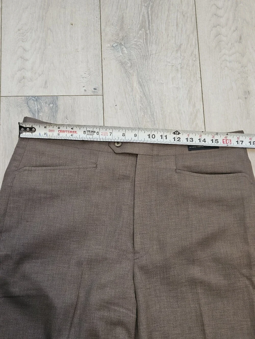 Vtg NWT Sansabelt The Traveler Mens Dress Pants Slacks 34 Taupe Brown Unfinished